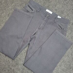 Brax Pants Mens 34 Gray Chino Stretch Cooper Fancy Regular Straight Leg Preppy